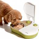 Plike 2-Meal Automatic Pet Feeder, 48H Timed Wet Food Refrigerated Dispenser, Includes 2 Ice Packs and Stainless Steel Pet Bowl, Ideal for Wet Food, Yogurt & Canned Meals for Cats & Small Dogs