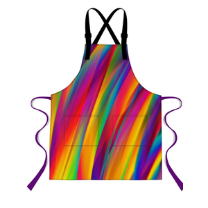 Abstract Rainbow Apron 33.4''x27.5'',with 2 Pocket Extra Long Waist Tie Adjustable Shoulder Straps Apron for Home Kitchen Cooking WQXPMN73