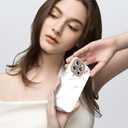 SHEDEER for iPhone 16 Pro Case with Glitter Camera Protector & Screen Protector, Anti-Yellowing Chic Pattern, Shockproof Drop Protection, Anti-Scratch Phone Cover 16 Pro 6.3'', Marble White