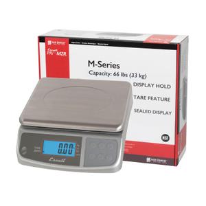 San Jamar Digital Food Scale, Battery Operated with 66 Pound Capacity for Cooking, Baking, Meal Prep, Diet Tracking, Stainless Steel, 6.82 Pounds, Silver (Metal)
