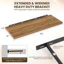 Dreamland 36" Floating Shelves for Wall, 12" Deep Slim Walnut Floating Shelves, Wall-Mounted Shelves for Bedroom, Living Room, Kitchen, Bathroom - Set of 2