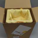 4 Pcs Easter Basket with Double Folding Handles and Gingham Liner Empty Natural Woven Woodchip Picnic Bamboo Handmade Woven Eggs Basket for Picnic, Gift Packing, Storage(Plaid)