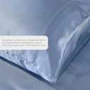 Pure Bedding Satin Sheets Full [4-Piece, SkyBlue] Hotel Luxury Silky Bed Sheets - Extra Soft 1800 Microfiber Sheet Set, Wrinkle, Fade, Deep Pocket Fitted Sheet, Flat Sheet, Pillow Cases