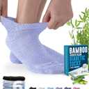 Doctor's Select Viscose Bamboo Ankle Diabetic Socks for Women and Men - 6 Pairs | Super Soft, Non Binding, Loose Wide Top (L)