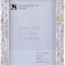 Handicrafts Home 5x7 Picture Frame Mother of Pearl Collection, Handcrafted Photo Frame, Small Picture Frame for Living Room, Wall Decor, Office Desk Decor, Vintage Picture Frames, Gift for her, Thanksgiving gift for friends & Family (MOP-WHITE)