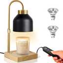 Xiwoa Electric Candle Warmer Lamp with 2H/4H/8H Timer Dimming Height Adjustable Safety Night Lamp, Home Scented Jar Candles Decor Gifts (Black)