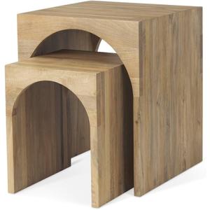 Mercana Cleo Curved Nesting Tables, 17.5"×17.5"×20"/15.5"×15.5"×14in