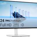 Dell 24 Plus Monitor - S2425HSM - 23.8-inch FHD (1920x1080) 144Hz 1ms Display, 2 x 3W Speakers, HDMI Connectivity, Height/Tilt/Pivot/Swivel Adjustability, AMD FreeSync - Ash White