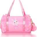 Moonmo Cute Ballet Dance Bag, Tutu Dress Carrier, Waterproof Lightweight Dancing Animals Pink Tote for Girls (Pink Rabbit)
