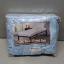 Cottington Lane 4 Piece Cot Sheets Set 25" X 75" with 6 Inch Deep Pocket Light Blue Solid, 100% Egyptian Cotton Cot Sheets, Perfect for Narrow Twin, Camp Bunk,Trifold Mattress, Guest Bed Replacement