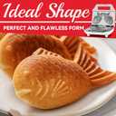 SugarWhisk Taiyaki Fish-shaped Waffle Maker, 2 Pcs Electric Japanese Fish Shaped Waffle Iron Pan, Dual Non Stick Cooking Plates, Recipe Included, White