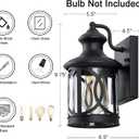 2-Pack Outdoor Wall Lights, Porch Lights, Waterproof Outdoor Wall Sconce, Exterior Light Fixtures Matte Black with Clear Glass Shade for House Garage Patio Front Door Balcony