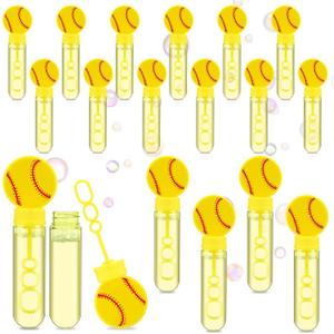 16 Pcs Softball Bubble Wands Party Favors Softball Gifts Birthday Bubble Wand Bulk Softball Party Decorations Softball Theme Birthday Party Supplies for Outdoor