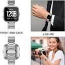 Wearlizer Stainless Steel Compatible for Fitbit Versa/Versa 2, Ultra-Thin Lightweight Replacement Bands for Women & Men