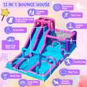 FBSPORT Inflatable Bounce House Bouncy House with Double Water Slide, Inflatable Bouncy Castle Water Bounce House with 750W Blower, Climbing Wall, Jumping, Splash Pool for Kids Indoor Outdoor, 1.51 ft x 1.47 ft x 2.29 ft