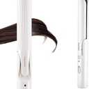 Hair Straightener and Curler 2 in 1 with Curls Bangs 1 1/4-Inch Flat Iron Curling Iron for Short Long Fine Hair Travel,Ceramic Coating,Anti-Scald,Fast Results,Smooth Styles Hair Iron,White