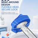 Disposable Toilet Brush System, Toilet Bowl Cleaning Wand with Lift-to-Open Refill Case, Blue Refill Heads and Freestanding Holder, 1 Wand and Holder Set with 35 Blue Refills