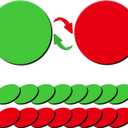 25 Pcs 1 Double-Sided Red Green Magnets, Flip Over Colored Magnetic Dots for Whiteboard, Refrigerator, Office (25, Red/Green-Colors)