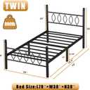 Twin Bed Frame with Headboard, 14 Inch Classic Metal Platform Bed Frame, Under Bed Storage, No Box Spring Needed, Easy Assembly, Black