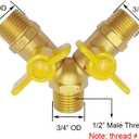 Brass 3 Way Shut Off Valve 1/2" Hose Barb Fitting Y Shaped Ball Valve,Split Design Thread Connect 2 Switch Valve for Water Fuel Air