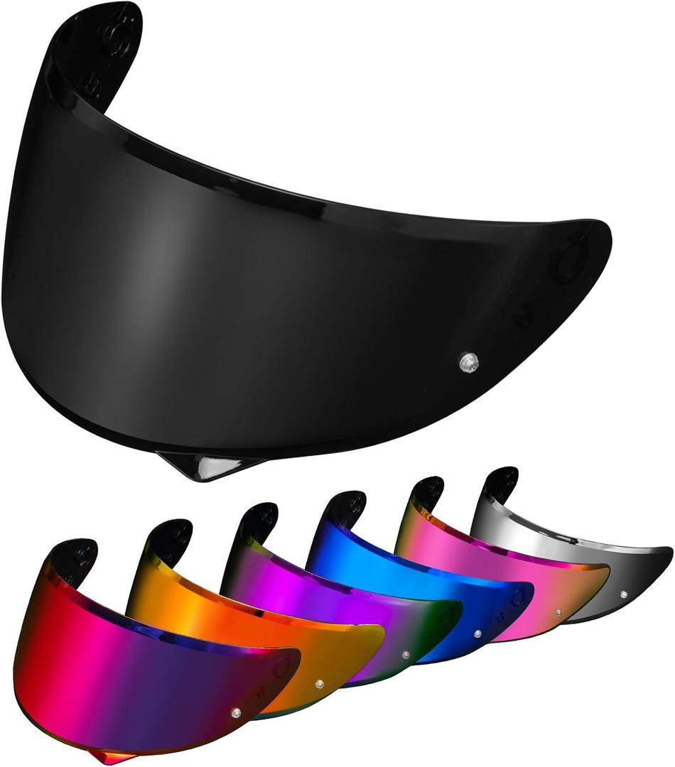 PSLER HJ-34P Visor - HJ-34P Visor Tinted C10 Helmet Visor Pinlock-Ready Face Shield for HJ-34P C10,Deep Black