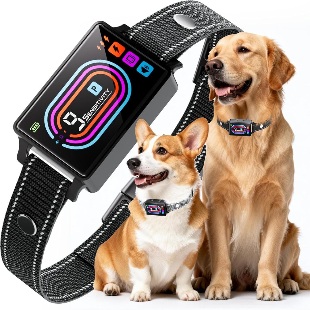 Dog Bark Collar, Smart Bark Collars for Dogs 5130 lbs, Upgraded Anti Bark Training Collar with Beep, Vibration & Shock, 9 Sensitivity Levels, 5 Training Modes, Rechargeable & IPX7 Waterproof