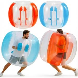 Silipull 2 Pcs 48 Inch Bumper Sumo Ball for Adults Inflatable Bounce Body Zorb Ball for Outdoor Team Gaming Play Bumper Bopper Balls for Garden, Yard, Park (Red, Blue)