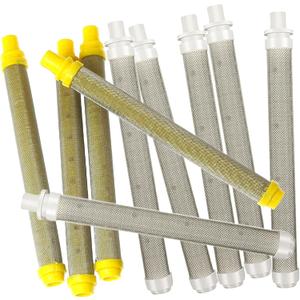 Airless Spray Gun Filter 60 Mesh & 100 Mesh Replacement 10 Pack High Pressure Paint Spray Gun Accessories for Titan/Wagner/Spraytech Push on 581-062 581062 0089959 0089324 0154675 0516732, 0515220