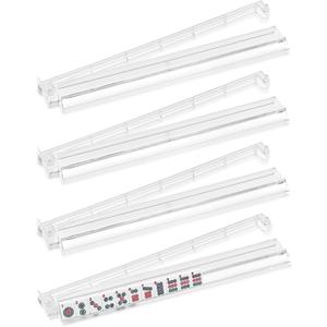 Mahjong Racks with Pushers Set of 4, 18.5'' Clear Plastic American Mahjong Tile Racks, Mah Jongg Accessories Gifts for Mj Enthusiast