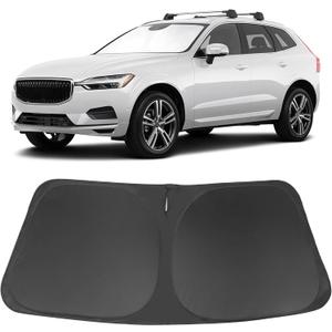 Windshield Sun Shade Custom Fit for 2018-2023 2024 2025 2026 Volvo XC60 Accessories Foldable Sunshade Sun Blocker Protect Car from Sun Rays & Heat Damage Keep Car Cooler