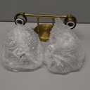 VONLUCE Bathroom Light Fixtures, 2-Light Vanity Light with Globe Glass Shades E26 Sockets, Bathroom Lights Over Mirror for Bedroom Hallway Living Room, Gold Finish