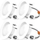 Sunco 4 Inch LED Recessed Lights, Retrofit Can Light for Ceiling, Baffle Trim, 660 LM, 11W (60W Equivalent), 3000K Warm White, Dimmable, Damp Rated ETL 4 Pack.