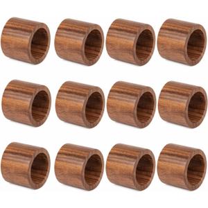 Classic Handmade Napkin Rings Set, Dining Table Holders for Everyday, Holiday, Christmas, Thanksgiving, Farmhouse Decor (2-2-.1.5 inch, Set of 12)