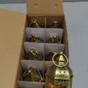 Mini Lantern with Flickering LED Candles Set of 10, Hewory Gold Vintage Decorative Hanging Candle Lanterns for Halloween, Christmas, Wedding Decorations, Party, Table Centerpiece, Battery Included