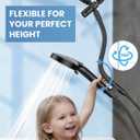 Magichome Rain/Rainfall Shower Head Filtered Handheld Combo with Large Arm, High Pressure 10 Spray Modes, Stainless Steel Hose, Water Softener Beads for Hard Water & Chlorine Removal, Matte Black