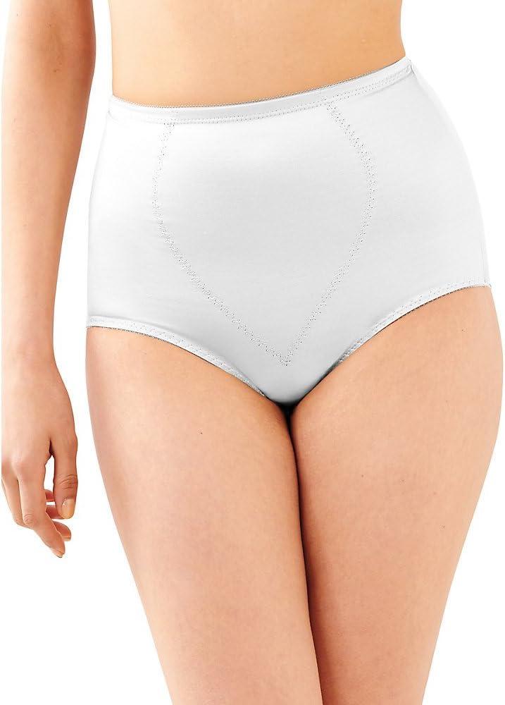 Bali Women's Firm Shapewear Pack, Shaping Brief with Tummy Control, 2-Pack (3X-Large, White Garment)