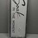 Soak in the Moment Wooden Sign Framed Wall Art, 32''12'' Rustic Horizontal Motivational Bathroom Quote Wood Plaque above the Bathtub, Farmhouse Long Inspirational Shower Room Saying Wood Sign Wall Decor