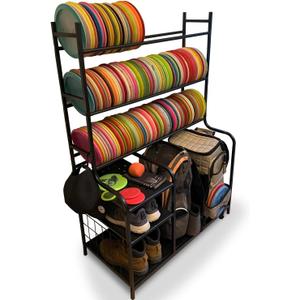 Disc Golf Storage Rack  Disc Golf Organizer with Bag Stand  Large Capacity Disc Golf Shelf, Holds 140+ Discs