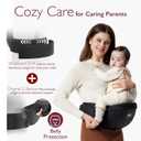 Momcozy Hip Seat Baby Carrier - Adjustable Waistband with Original 3D Belly Protector, Ergonomic Carrier with Various Pockets for Newborns & Toddlers up to 45lbs (Black, Medium)