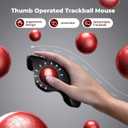 seenda Wireless Trackball Mouse, Ergonomic Bluetooth Rollerball Mouse Rechargeable, 3 Device Connection Optical Mice Adjustable DPI Thumb Control Mice Compatible for PC/Laptop/Windows/Mac - Black&Red