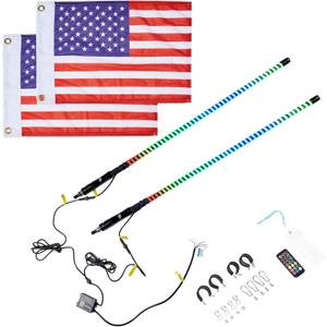 KEMIMOTO 2pc 3ft COB Whip Lights, 1440pcs LEDs High Density, Bluetooth-connectivity App Control LED Whip Lights for Side by Side UTV ATV Buggy Compatible with Can-Am Maverick X3 Polaris RZR