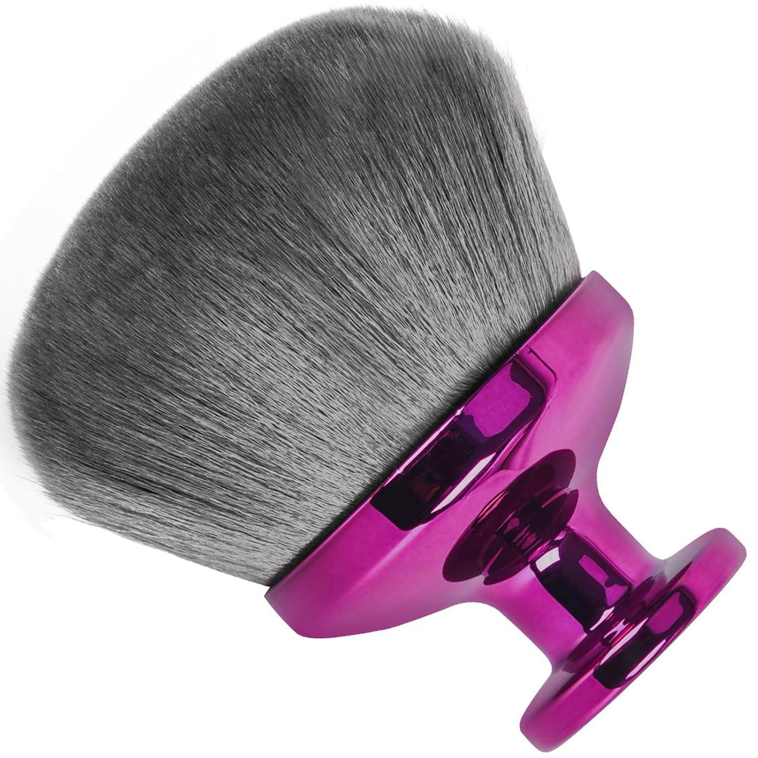 2 x Large Kabuki Body Brush, Self-Tanning Applicator, Suitable for Mixed Bronzing Sun Protection Body Cream, Dry and Wet Multi-Use, 90mm Big Brush Head, (Purple)