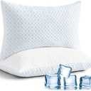 mislili Cooling Pillows King Size Set of 2, Adjustable Firm Shredded Memory Foam King Pillow, King Size Pillows for Stomach Back Side Sleepers, Washable Cover, with Extra Fill