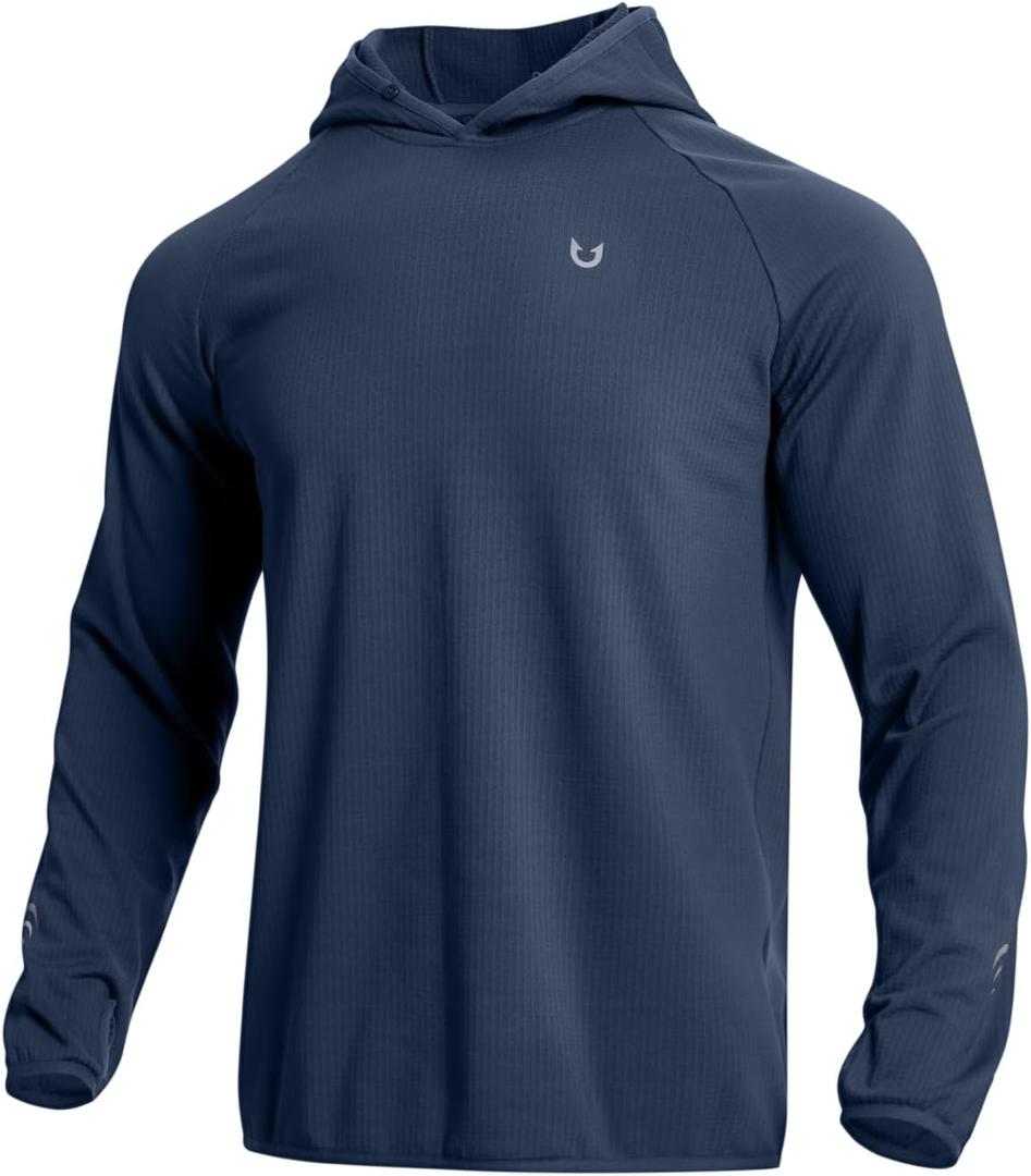 NORTHYARD Men's Running Hoodie Lightweight Fleece Workout Pullover Long Sleeve Cold Weather Hooded Sweatshirts Athletic Gym (Large, Darkgrey)