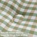 Queen Comforter Set, Modern Plaid Checkered Bedding, Green Gingham Brown Grid Bed Comforter, Soft Fluffy Breathable Farmhouse Dorm Bedding, All Seasons 3 Piece Set | Gingham
