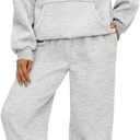 AUTOMET Womens 2 Piece Outfits Lounge Hoodie Sweatsuit Sets Oversized Sweatshirt Baggy Fall Fashion Sweatpants with Pockets (Gray, XL)