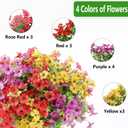 Artificial Flowers Fake Plants for Outdoors Spring Decoration, 13Bundles Silk Realistic UV Resistant Faux Flowers for Outside Planter Porch Yard Patio Garden Home Indoor, Mix