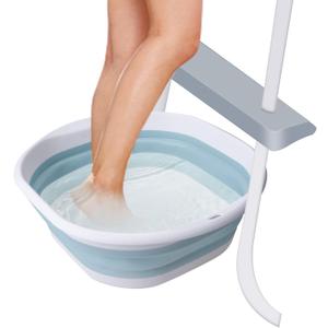 Tlswshsy Portable Pool Foot Bath,Collapsible Pool Foot Wash Basin Tub,Foot Bath Basin for Above Ground Swimming Pools Accessories (White)