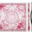 Mahjong Mat for Table 33x33 Inch, No-Crease, Anti-Slip, Noise-Reducing American Mahjong Mat, Mahjong Table Mat with Carry Bag, Neoprene Mahjong Mat for Poker, Card, Board(Pink)