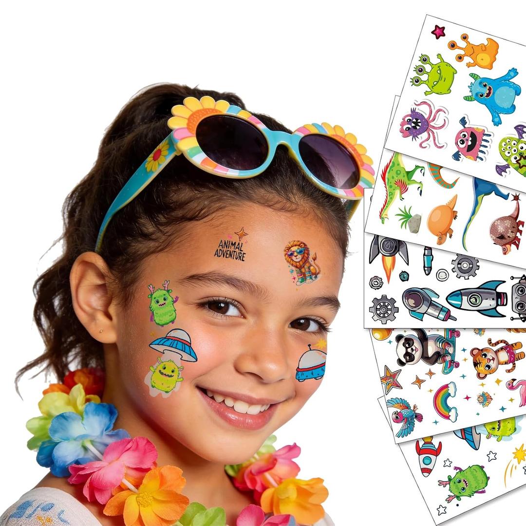 3 x Temporary Tattoos for Kids, 60 Pcs Cool Designs Fake Tattoos for Boys, Safe and Waterproof Temporary Tattoos Stickers, Best Choice for Birthday Parties, Gifts, School Reward Activities